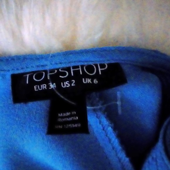 TOPSHOP Tie Front Minidress Light Blue Size 2 - Picture 5 of 5